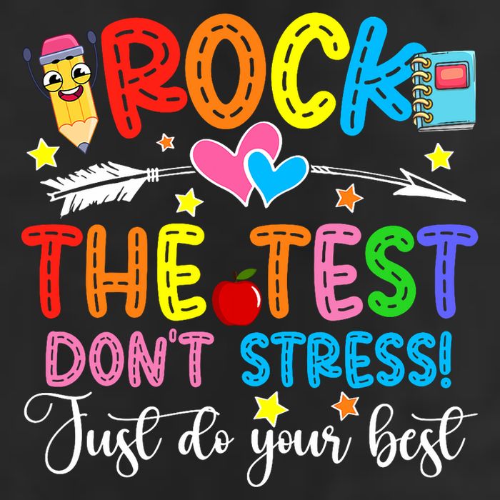 Rock The Test Don't Stress Do Your Best Testing Day Teacher  Cool Comfort Performance Bucket Hat