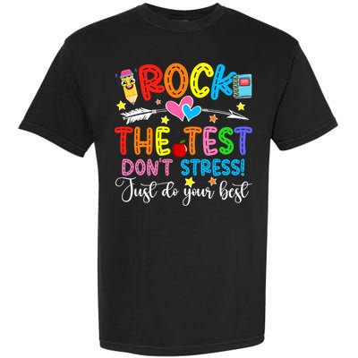 Rock The Test Don't Stress Do Your Best Testing Day Teacher  Garment-Dyed Heavyweight T-Shirt