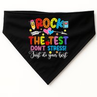 Rock The Test Don't Stress Do Your Best Testing Day Teacher  USA-Made Doggie Bandana
