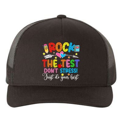 Rock The Test Don't Stress Do Your Best Testing Day Teacher  Yupoong Adult 5-Panel Trucker Hat