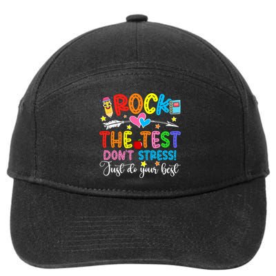 Rock The Test Don't Stress Do Your Best Testing Day Teacher  7-Panel Snapback Hat