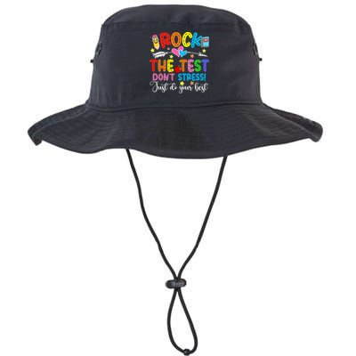 Rock The Test Don't Stress Do Your Best Testing Day Teacher  Bucket Hat