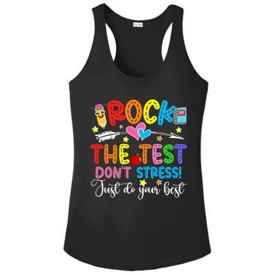 Rock The Test Don't Stress Do Your Best Testing Day Teacher  Ladies PosiCharge Competitor Racerback Tank