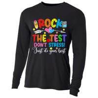 Rock The Test Don't Stress Do Your Best Testing Day Teacher  Cooling Performance Long Sleeve Crew