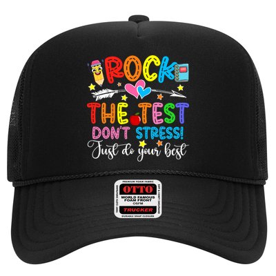 Rock The Test Don't Stress Do Your Best Testing Day Teacher  Trucker Hat