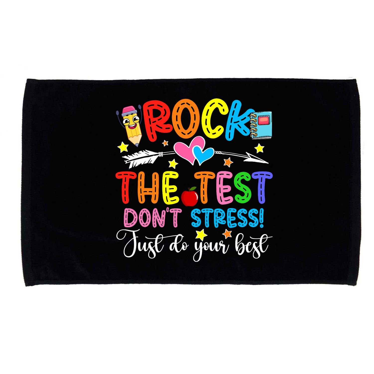 Rock The Test Don't Stress Do Your Best Testing Day Teacher  Microfiber Hand Towel