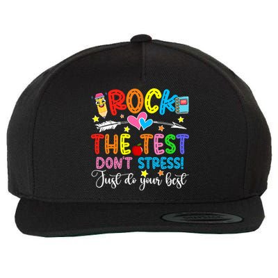 Rock The Test Don't Stress Do Your Best Testing Day Teacher  Wool Snapback Cap