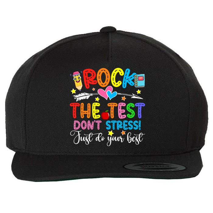 Rock The Test Don't Stress Do Your Best Testing Day Teacher  Wool Snapback Cap