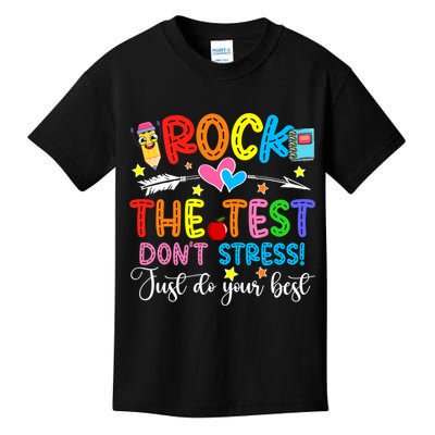 Rock The Test Don't Stress Do Your Best Testing Day Teacher  Kids T-Shirt