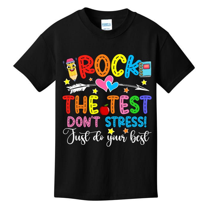 Rock The Test Don't Stress Do Your Best Testing Day Teacher  Kids T-Shirt