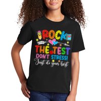 Rock The Test Don't Stress Do Your Best Testing Day Teacher  Kids T-Shirt