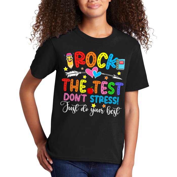 Rock The Test Don't Stress Do Your Best Testing Day Teacher  Kids T-Shirt