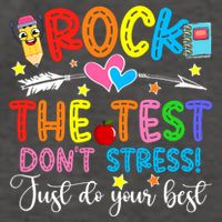 Rock The Test Don't Stress Do Your Best Testing Day Teacher  Vector Backpack