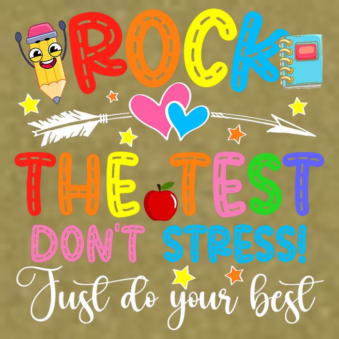 Rock The Test Don't Stress Do Your Best Testing Day Teacher  Garment-Dyed Women's Muscle Tee
