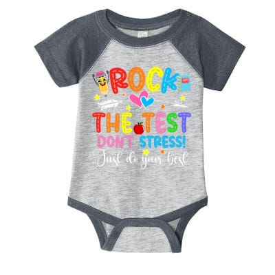 Rock The Test Don't Stress Do Your Best Testing Day Teacher  Infant Baby Jersey Bodysuit