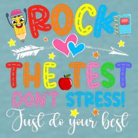 Rock The Test Don't Stress Do Your Best Testing Day Teacher  Sueded Cloud Jersey T-Shirt