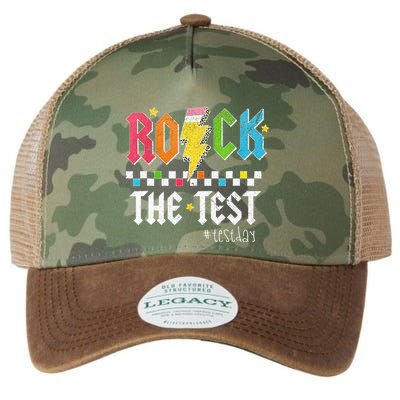Rock The Test Testing Day Retro Motivational Teacher Legacy Tie Dye Trucker Hat