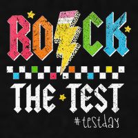 Rock The Test Testing Day Retro Motivational Teacher Ladies PosiCharge Tri-Blend Wicking Tank