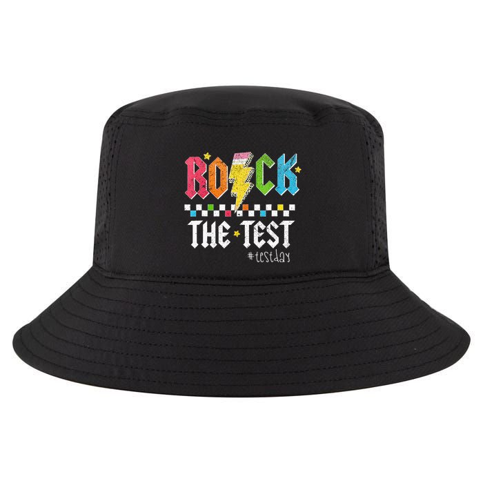 Rock The Test Testing Day Retro Motivational Teacher Cool Comfort Performance Bucket Hat