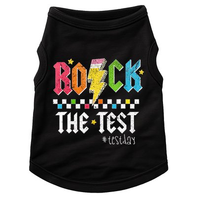 Rock The Test Testing Day Retro Motivational Teacher Doggie Tank