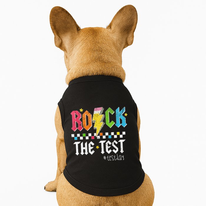 Rock The Test Testing Day Retro Motivational Teacher Doggie Tank