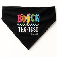 Rock The Test Testing Day Retro Motivational Teacher USA-Made Doggie Bandana