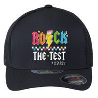 Rock The Test Testing Day Retro Motivational Teacher Flexfit Unipanel Trucker Cap