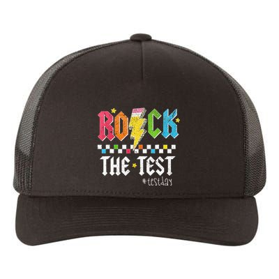 Rock The Test Testing Day Retro Motivational Teacher Yupoong Adult 5-Panel Trucker Hat
