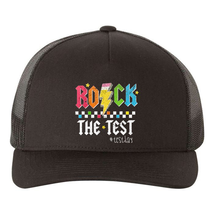 Rock The Test Testing Day Retro Motivational Teacher Yupoong Adult 5-Panel Trucker Hat