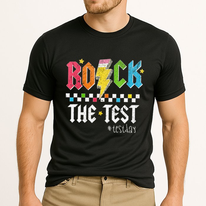 Rock The Test Testing Day Retro Motivational Teacher Performance Shirt