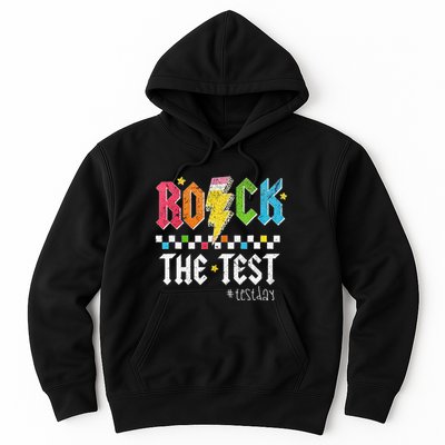 Rock The Test Testing Day Retro Motivational Teacher Hoodie