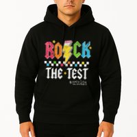 Rock The Test Testing Day Retro Motivational Teacher Hoodie
