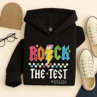Rock The Test Testing Day Retro Motivational Teacher Hoodie