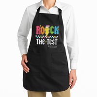 Rock The Test Testing Day Retro Motivational Teacher Apron