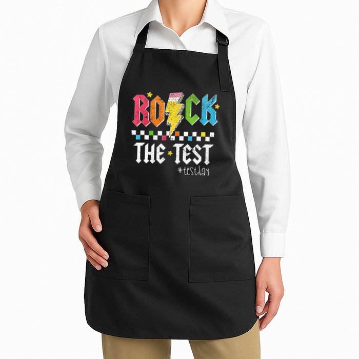 Rock The Test Testing Day Retro Motivational Teacher Apron
