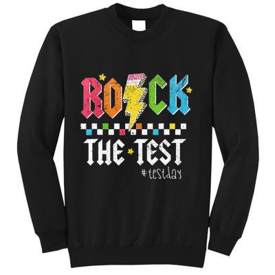 Rock The Test Testing Day Retro Motivational Teacher Sweatshirt
