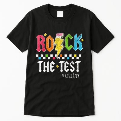 Rock The Test Testing Day Retro Motivational Teacher Tall T-Shirt