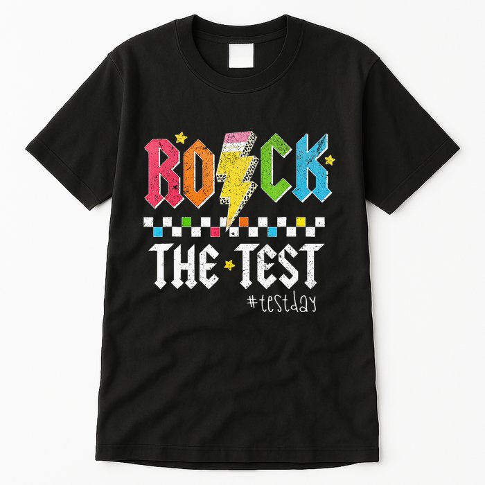 Rock The Test Testing Day Retro Motivational Teacher Tall T-Shirt