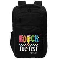 Rock The Test Testing Day Retro Motivational Teacher Impact Tech Backpack