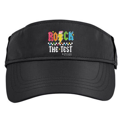 Rock The Test Testing Day Retro Motivational Teacher Adult Drive Performance Visor