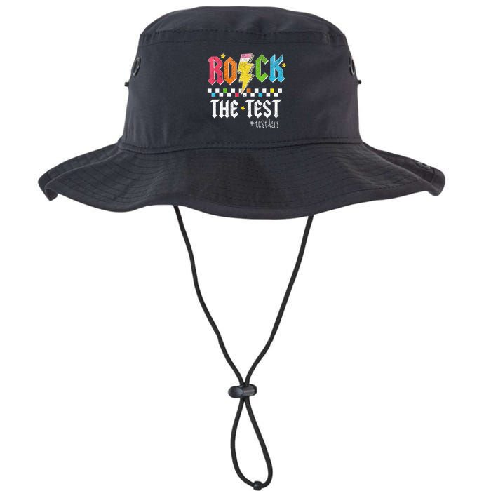 Rock The Test Testing Day Retro Motivational Teacher Bucket Hat