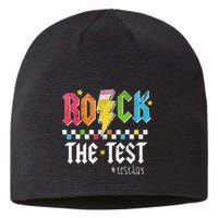 Rock The Test Testing Day Retro Motivational Teacher Sustainable Beanie