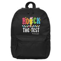 Rock The Test Testing Day Retro Motivational Teacher 16 in Basic Backpack