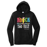 Rock The Test Testing Day Retro Motivational Teacher Women's Pullover Hoodie