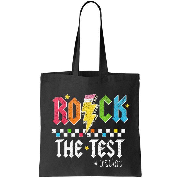 Rock The Test Testing Day Retro Motivational Teacher Bag
