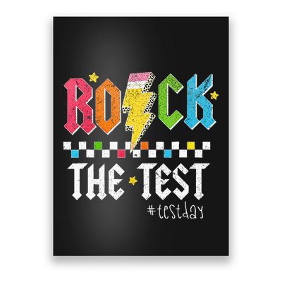 Rock The Test Testing Day Retro Motivational Teacher Poster