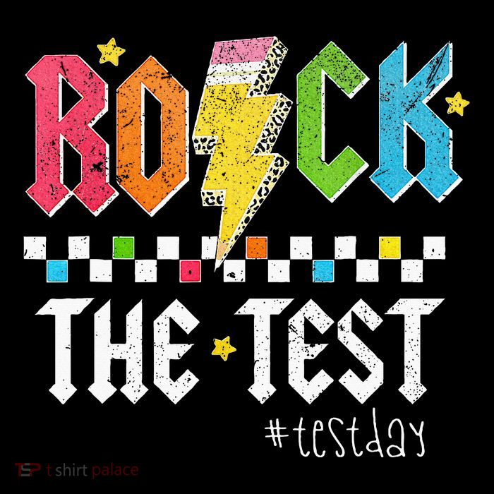 Rock The Test Testing Day Retro Motivational Teacher Poster