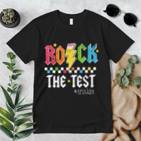 Rock The Test Testing Day Retro Motivational Teacher Premium T-Shirt