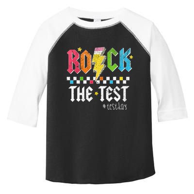 Rock The Test Testing Day Retro Motivational Teacher Toddler Fine Jersey T-Shirt