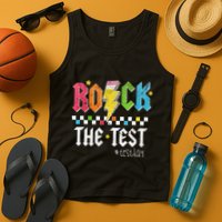 Rock The Test Testing Day Retro Motivational Teacher Tank Top